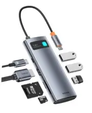 USB C to HDMI Adapter, 4K@60Hz USB C Docking Station USB C Hub with 3 7 in 1