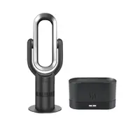 ANGELO 2In1 Hot Cool Bladeless Fan with Aroma Diffuser Air Humidifier Set 9 Timer Remote Control 10 Speeds Black Silver