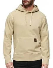 [Superdry] Contrast Stitch Relaxed Hoodie in Washed Pelican Beige