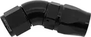 Aeroflow Stepped 45 Degree End -10 Hoseto -8AN Expander Hose End Blacteflon - AF572-10-08DBLK