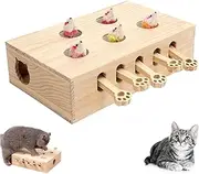 Miaofairy Cat Toy, Miaofairy Whack-A-Mole 3-in-1 Cat Scratcher and Toy, Whack A Mole Cat Toy, Cat Whack A Mole Toy, Cat Toys Interactive Whack-A-Mole Solid Wood, Interactive Cat Toys (E)