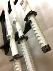 3 Set Samurai Katanas Sword White Dragon /w Free Stand BRAND NEW