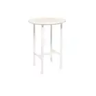 Rayell Marble Side Table Tan Marble/White Metal Legs 40x50cm Kaleidoscope Print