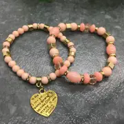 2 PC Handmade Bohemian Beaded Stackable Stretch Bracelet Set New Free Ship 5190