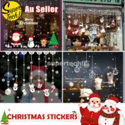 Christmas Window Glass Stickers Decal Santa Snowman Shop Xmas Party Wall Decor