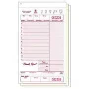 3-Part 11-Line Carbonless Guest Check Maroon 7.25" L x 4.25" W | 2000/Case