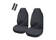 Universal Pulse Throwover Front Seat Covers - Bonus Seat Belt Buddies - Black