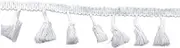 Chris.W 10 Yard Cotton Tassel Fringe 4.5cm Wide Lace Trim Ribbon Trimming for Sewing Crafts, Clothing, Bedding, Curtains and More, Cotton, White, 10-Yard