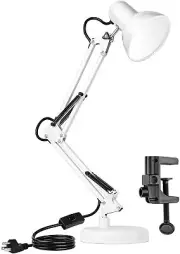 Adjustable Swing Arm Desk Lamp, Table Lamp with Interchangeable Base And Clamp