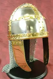 18GA Medieval Norman Nasal Helmet Chain mail Viking Helmet Replica Armor Helmet