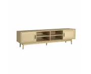 TV Cabinet Entertainment Unit Storage Cabinets Rattan Wooden 180CM