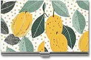 LQPMNK Metal Card Case, Lemon Leaf Pattern Dots Print Professional Card Case Premium Card Case Lightweight Card Holder Pocket Card Case, style