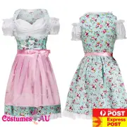 Deluxe Womens Oktoberfest Costume Floral Beer Maid Wench German Fancy Dress