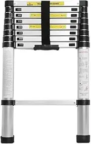 Telescoping Ladder Multi-Purpose Telescopic Ladder,Space-Saving Storage,Extendable Extension Climb Ladders Aluminium for Roof Office Home Household Daily Loft Lighweight Portable KeYJ