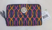 Vera Bradley Turn Lock & Zip Organizer Wallet Jazzy Swirls - Turnlock - NWT