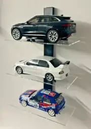 STACKABLE 1:18 DIECAST Car Wall Mounted ACRYLIC Display Shelf Toy Storage