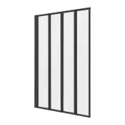 4 Fold Black Folding Bath Shower Screen Door Panel 1000 x 1400mm