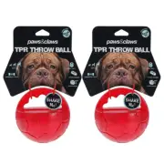 2x Paws & Claws 10cm Rubber Giggle Throw Ball Pet Dog Fetch Training Toy ASSTD