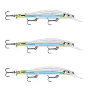 3x Rapala 12cm RipStop Deep Jerkbait Hard Body Fishing Lures - Albino Shiner