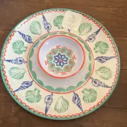NEW Sigrid olsen MELAMINE 15” Chip n dip, Coastal SEA SHELL Tray Platter