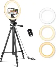 10 Ring Light with 50 Extendable Tripod Stand LED Circle Lights