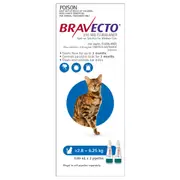 BRAVECTO Flea & Tick Spot On Treatment 2.8-6.25kg Cat... - 2pk
