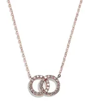Bloomingdale's Fine Collection Diamond Double O Pendant Necklace in 14K Rose Gold, 0.25 ct. t. w. - 150th Anniversary Exclusive