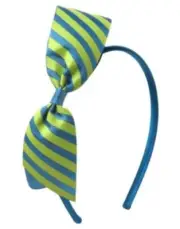 GYMBOREE BLOOMING NAUTICAL BLUE N LIGHT GREEN STRIPED BOW HEADBAND NWT-OT