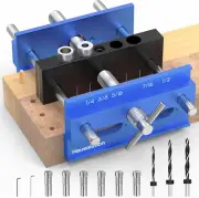 Dowel Jig, 6" Extra Length Self Centering Dowel Jig Kit with 6 Drill Guide Bushi