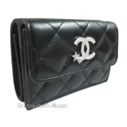 Chanel Small Flap Wallet Black Silver Hardware Big Cc Mark Star Ap3725 B14929 94