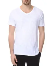 Atm Slub Cotton Slim Fit V Neck Tee