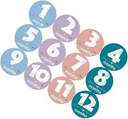 Vaguelly 12pcs Month Stickers Monthly Milestone Markers Footprint Name Milestone Decal Newborn Picture Props Nursery Decor Months Photoshoot Oh Coated Paper Stickers
