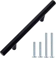 Amazon Basics Euro Bar Cabinet Handle (1.0cm Diameter), 13.6cm Length (7.6cm Hole Center), Flat Black, 10-Pack