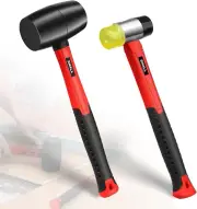 2-Piece Rubber Mallet Hammer Set, 16Oz Rubber Hammer Mallet & 40Mm Double-Faced