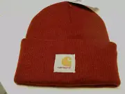 CARHARTT Knit Hat Cuff Cap. IRON ORE RED Watch A-18. USA Made. Unisex. IRREGULAR