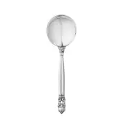 Georg Jensen Silver Bouillon Spoon - Acorn/ Konge - NEW