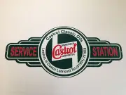 CASTROL SERVICE STATION METAL MADE TUFF TIN SIGN BAR MAN CAVE HOT ROD
