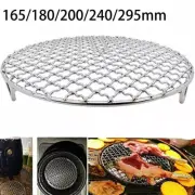 Round Stainless Steel BBQ Grill Roast Mesh Net Non-stick Barbecue Baking Pan Net