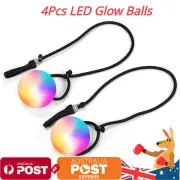 4Pcs Multi-Colored LED Glow POI Thrown Balls Light Up For Belly Dance Hand Prop
