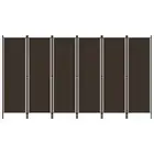 6-Panel Room Divider Brown 300X180 Cm fabric,iron Screens & Room Dividers