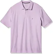 [Nautica] Men's Big and Tall Classic Fit Short Sleeve Solid Performance Deck Polo Shirt, Cradle Pink, Large Tall