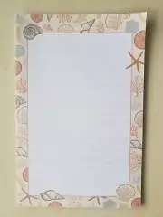 LETTER WRITING SET, Lined Letter paper w/ envelopes, Sea Shells stationery