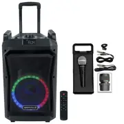 Rockville RockNGo 800 10" Portable Wireless Bluetooth Speaker w/LED + Microphone