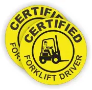 Certified Forklift Driver Hard Hat Stickers Decals / Pair Tow Motor Pallet Jack