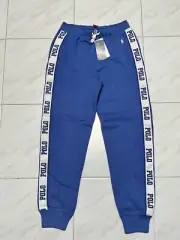 Polo Ralph Lauren Youth Kids L 12-14 Light Blue Polo Strip Fleece Jogger Pants