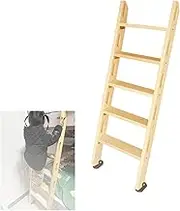 Bunk Bed Ladder - Replacement Ladder, RV Bunk Bed Ladder, Wooden Loft Bed Ladder with Hook Bracket and Non-Slip Feet, Easy to Assemble (Size : 150cm(59in))