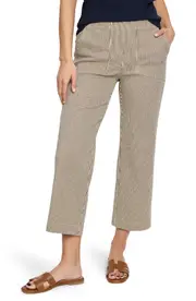 NIC+ZOE All Day Stripe Crop Wide Leg Pull-On Jeans in Neutral Multi at Nordstrom, Size 26