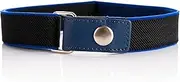 [Olata] Children's Belt with Comfortable Elastic Band and Press Stud (1-6 Years), black/royal blue, 1-6 Jahre