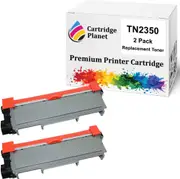 2-Pack Compatible Toner Cartridge for Brother TN-2350 TN2350 (2,600 Pages) for Brother HLL2300D HLL2305W HLL2340DW HLL2365DW HLL2380DW MFCL2700DW MFCL2703DW MFCL2720DW MFCL2740DW