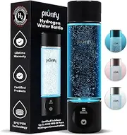 PIURIFY Hydrogen Water Bottle - Black. Food Grade Body Tumbler; Spe/pem Technology, Generates Real 3000ppb Pure Hydrogen Rich Concentration. Dupont Membrane, Purification Vent, OLED Display.